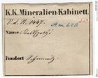 Etiketten zu Calcit (NHMW-MIN-Am628)